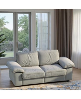 Green Velvet 79" Storage Loveseat - Modern Small Space Sofa