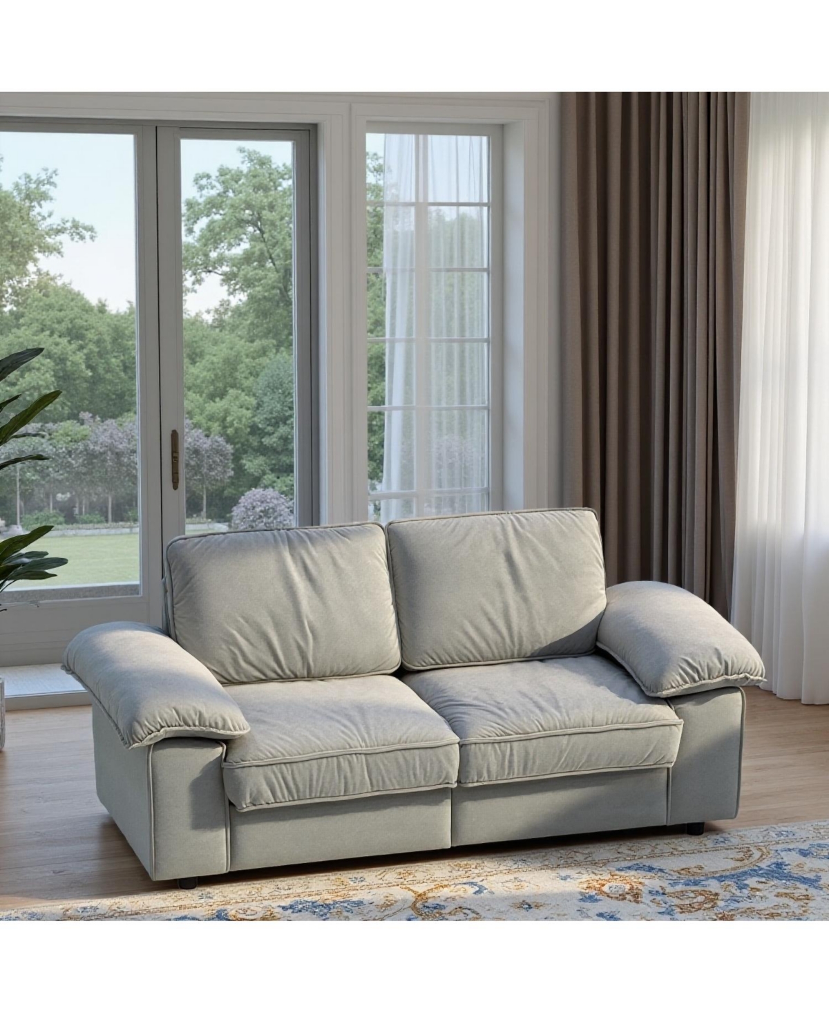 Streamdale Furniture Green Velvet 79" Storage Loveseat