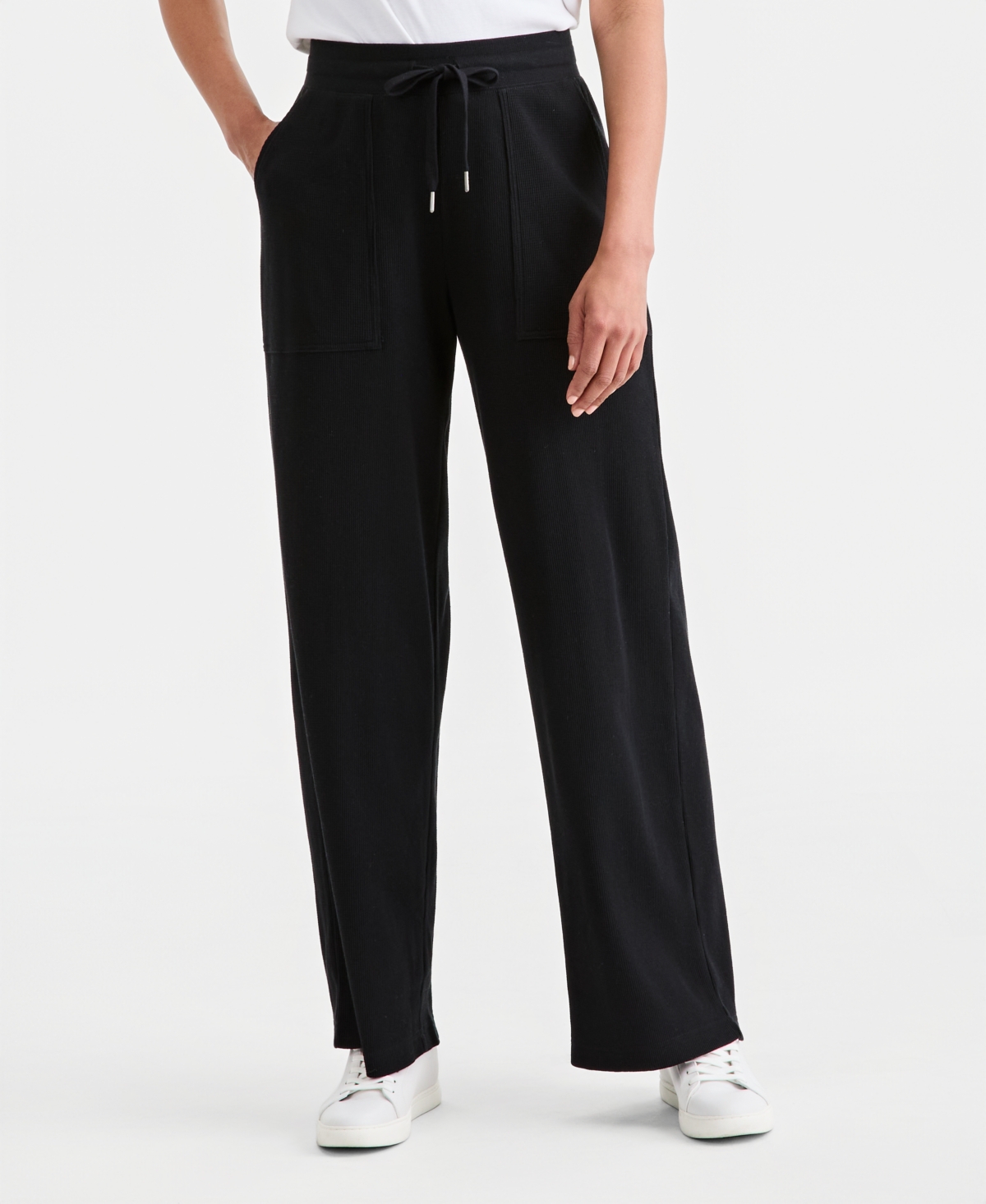 Style & Co Women's Waffle-Knit Wide-Leg Pull-On Pants, Macy's Exclusive