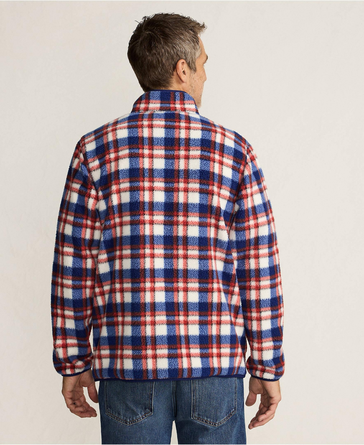 Lands' End Big & Tall Print Full Zip High Pile Fleece Jacket