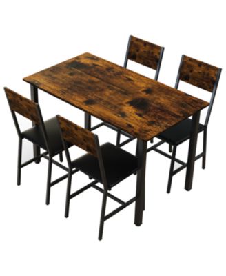 Metal & Wood Dining Set for 4