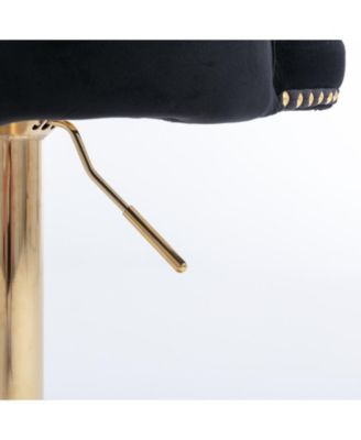 Set of 2 Adjustable Velvet Bar Stools