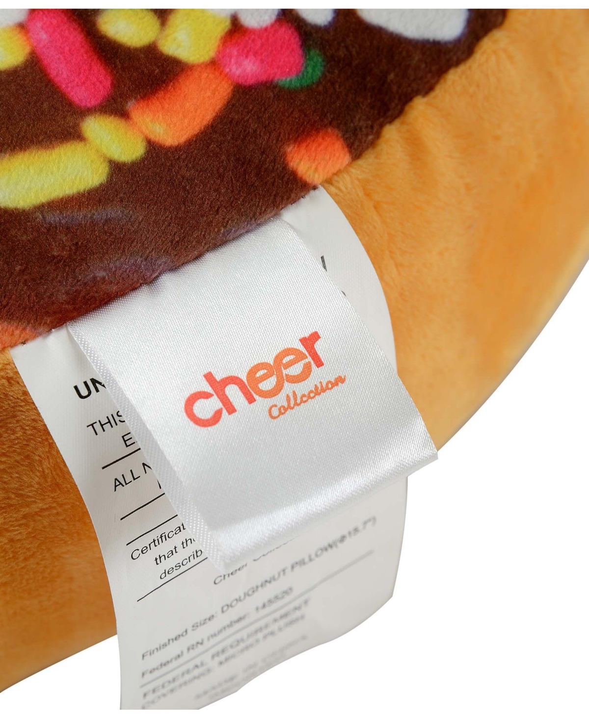 Cheer Collection Reversible Photoreal Donut Decorative Pillow, 16" Round