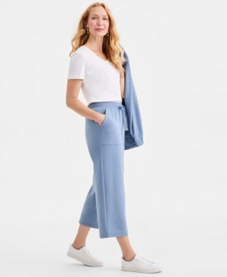 Women's Luxsoft Wide-Leg Cropped Sweatpants