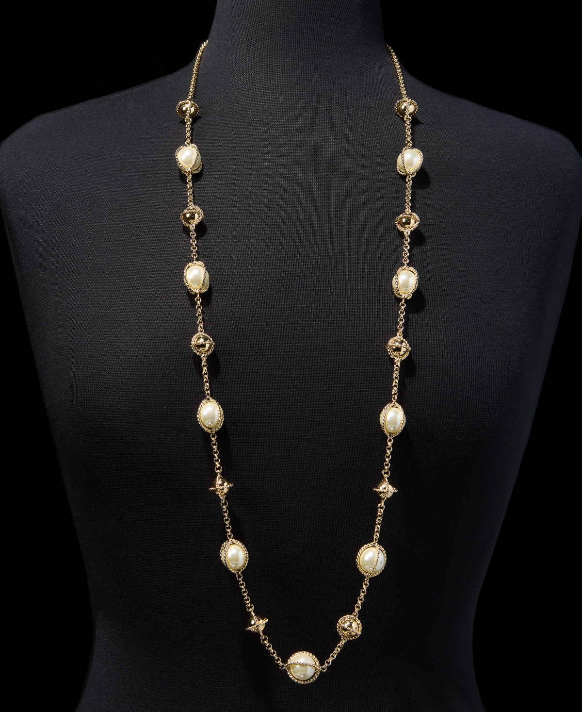 Charter Club Bead & Imitation Pearl Necklace, 40" + 2" extender, Macy's Exclusive