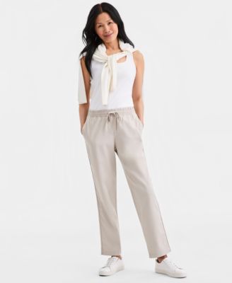 Women's Twill Straight-Leg Pull-On Pants