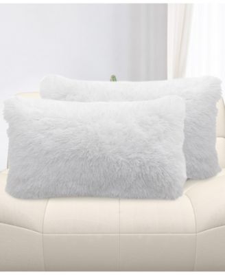 Shaggy 2-Pack Decorative Pillows, 12" x 20"