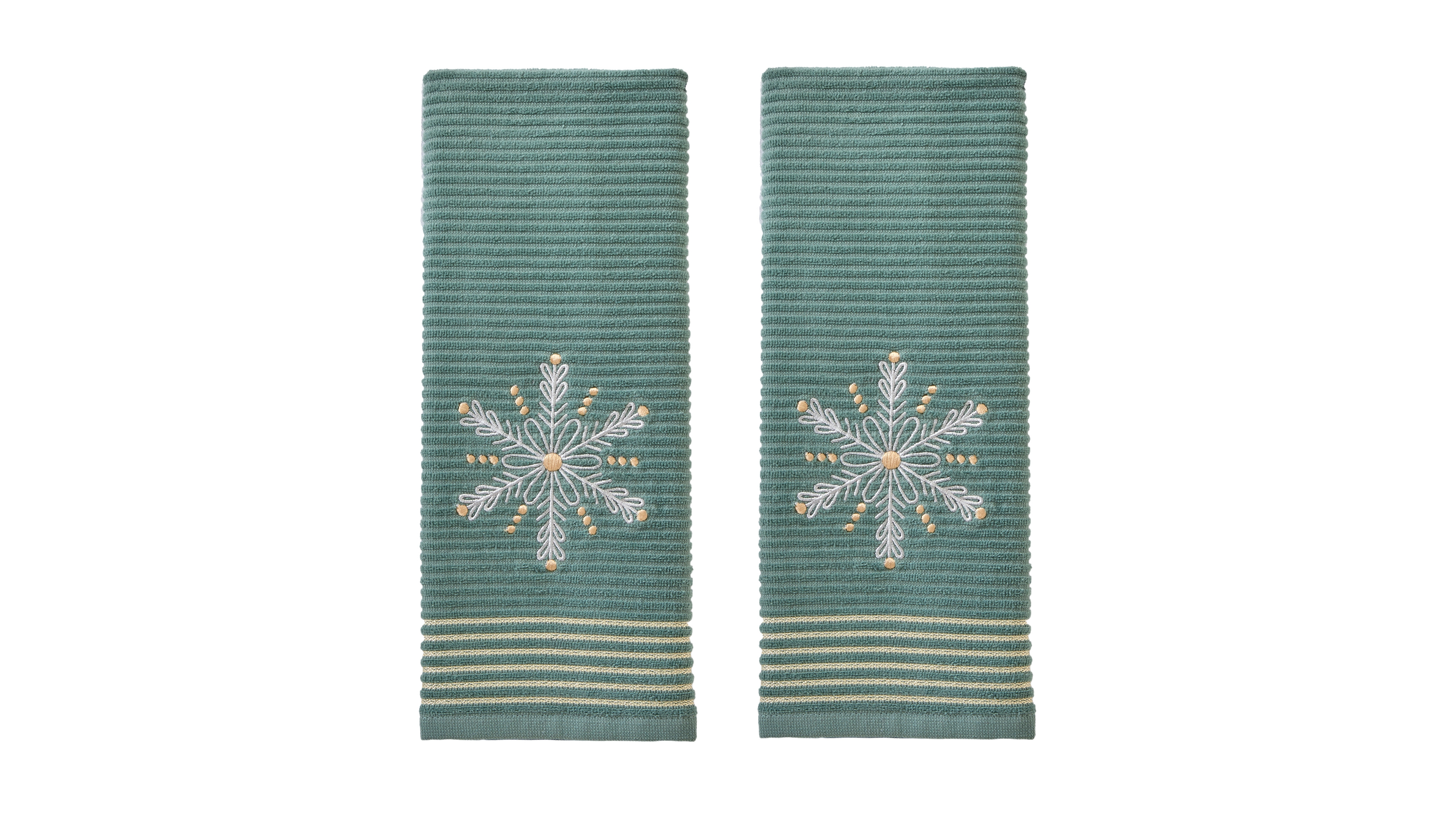 Skl Home Snowflake Embroidered Hand Towel, Set of 2