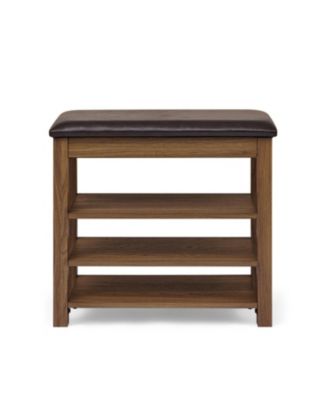 + Adjustable + Wood + Shoe Bench with Storage + Bench