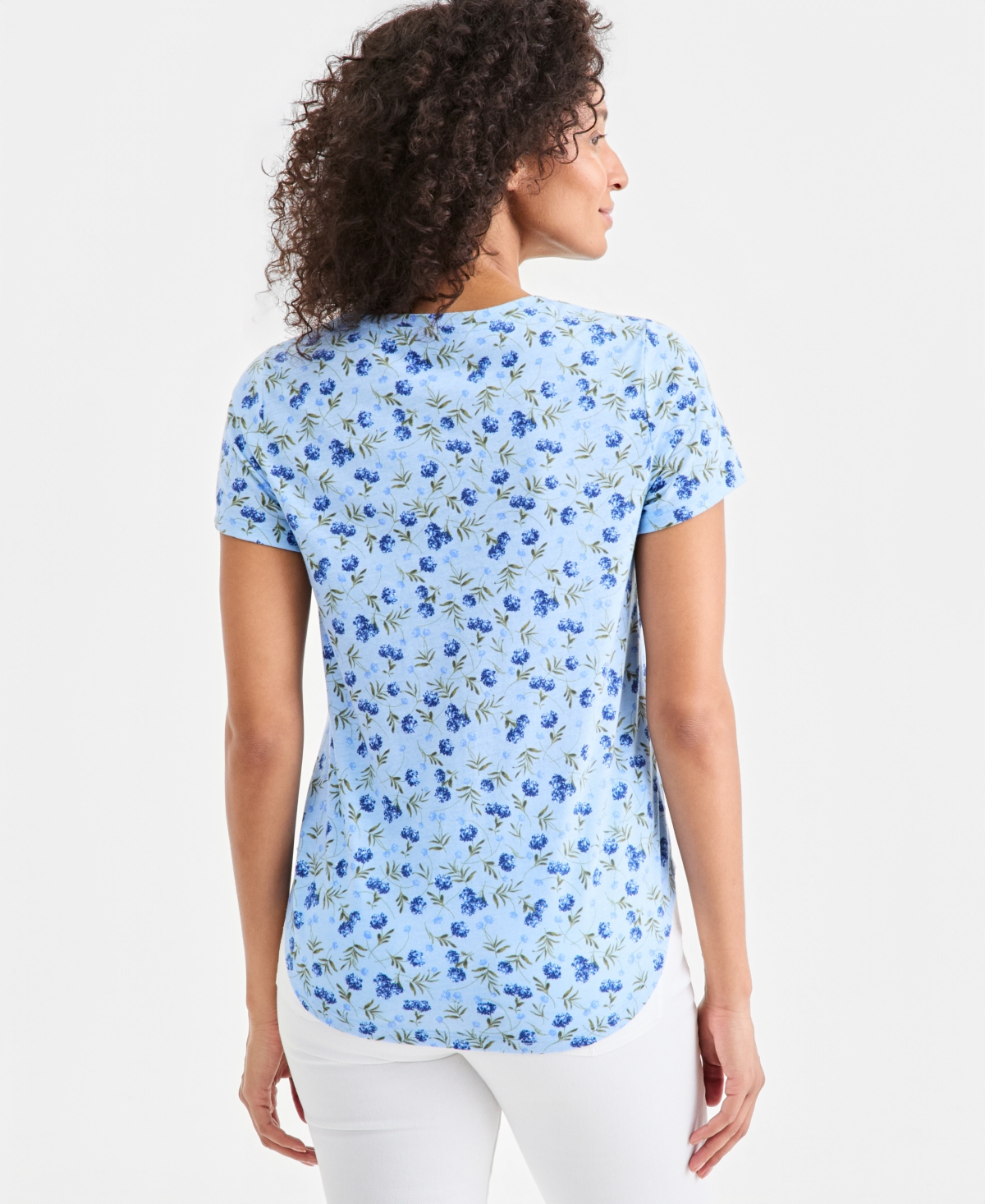Style & Co Women's Printed Short-Sleeve Crewneck T-Shirt, Macy's Exclusive