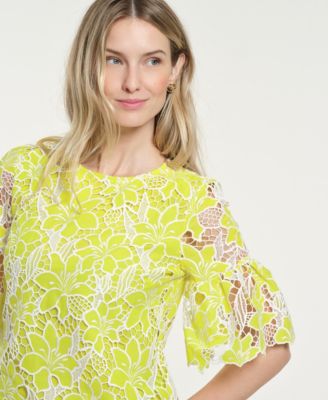 Women's Boxy Eyelet Crewneck Top