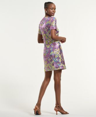 Women's Sequin Crewneck Shift Dress