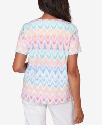 Women's Chevron Beaded Neck T-shirt