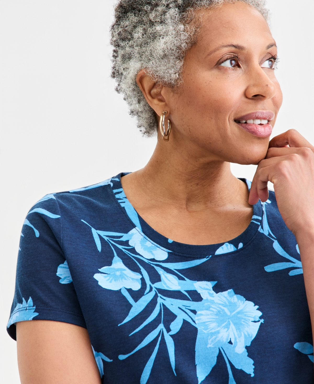 Style & Co Women's Printed Short-Sleeve Crewneck T-Shirt, Macy's Exclusive