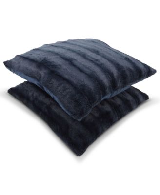 Plush Reversible Faux Fur 2-Pack Decorative Pillow, 16" x 16"