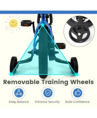 Inch Kids Bike with Training Wheels and Adjustable Seat