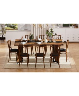 70.9" Rectangular Dining Table - Seats 8 Rustic Brown