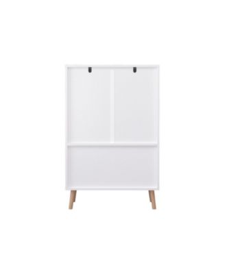 Kids Toy Storage Cabinet - White Wooden Organizer