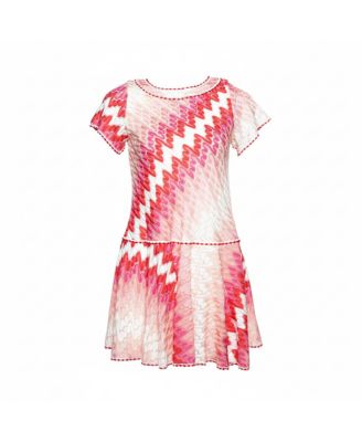 Women's Pink Chevron Pattern Knit Dress