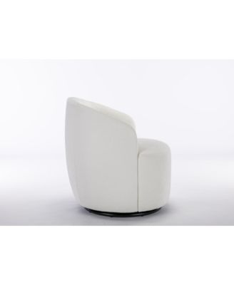 Swanky Swivel Armchair Plush Chenille, Foam Comfort, Black Base