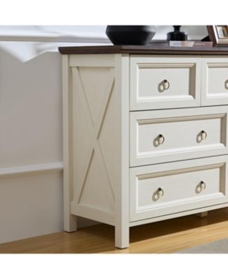 Rustic 7-Drawer Wood Dresser