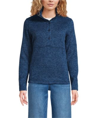 Women's Sweater Fleece Snap Neck Pullover Jacket