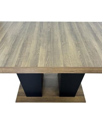 Extendable Dining Table, 4-10 People, Black Pedestal Base