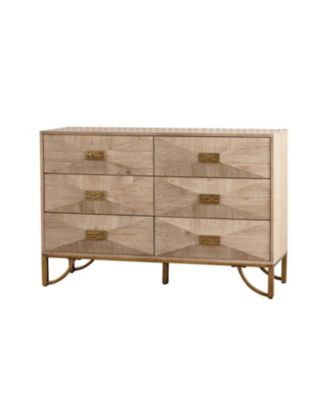 Light Wood 6-Drawer Dresser/TV Stand