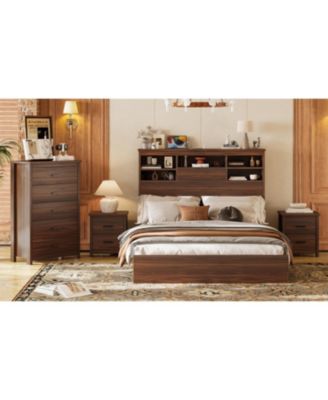 Streamdale Queen Bed Set- Storage Headboard, Nightstands, Dresser