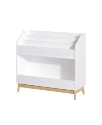 Toddler Book Display Shelf, Wooden Kids Bookcase, White