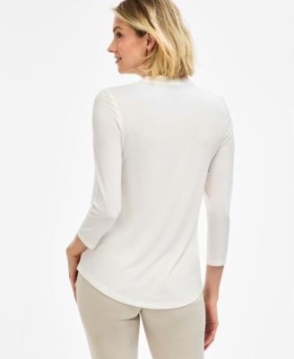 Women's 3/4 Sleeve V-Neck Knit Top