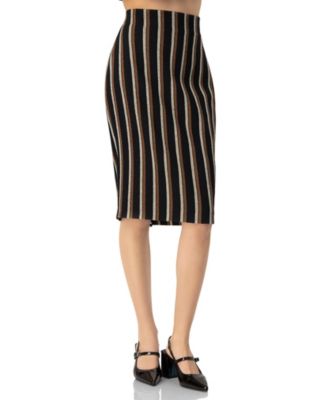 Women's Striped Knee Lenght Skirt