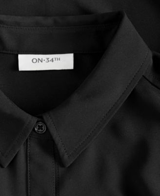 Women's Cropped Button-Down Crepe Shirt