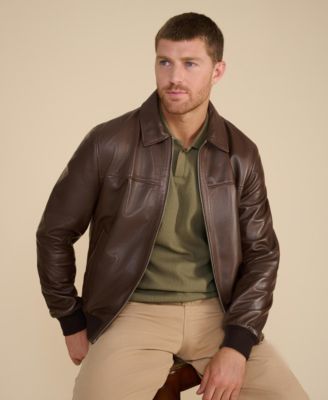Men's Men s Leather Bomber Jacket