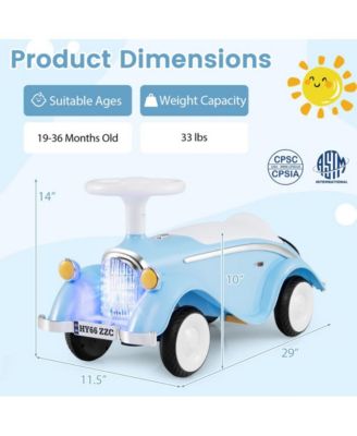 Toddler Ride On Sliding Car with Horn and LED Headlight