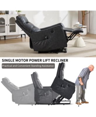 Power Lift Recliner Chair with Massage Heavy Duty Motion Mechanism and One USB for Charging