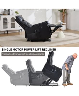 Power Lift Recliner Chair with Massage Heavy Duty Motion Mechanism and One USB for Charging