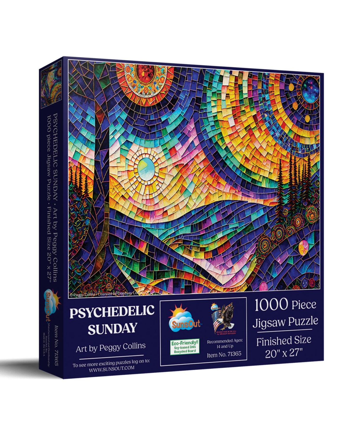 SunsOut Psychedelic Sunday 1000 piece Jigsaw Puzzle for Adults