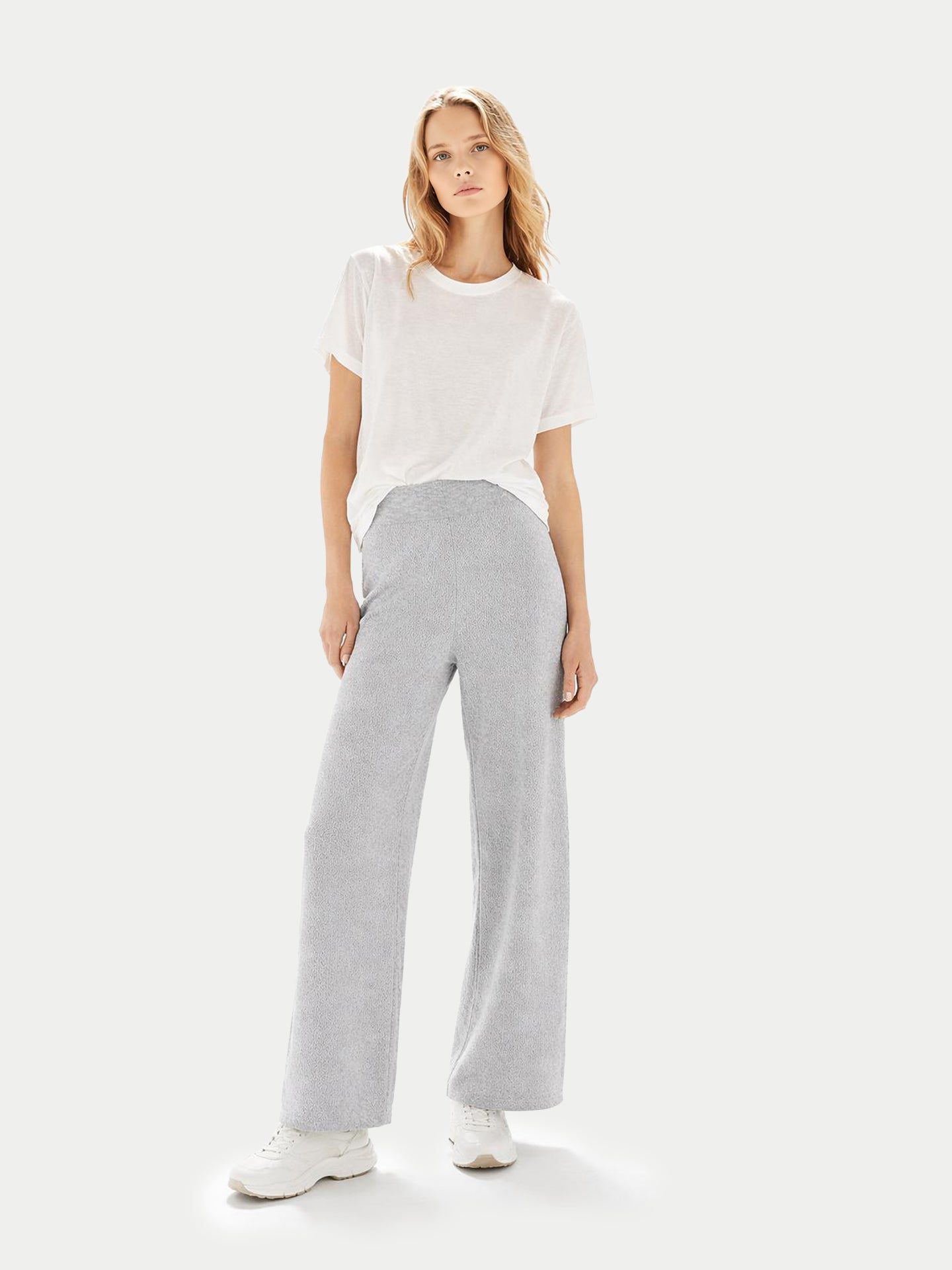 Женские брюки Gobi Cashmere Wide-Leg Ajour Knit Cashmere, цвет: Синий — фото 1