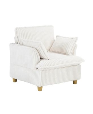 Corduroy Sofa with Ottoman & Pillows - Living Room/Balcony/Study