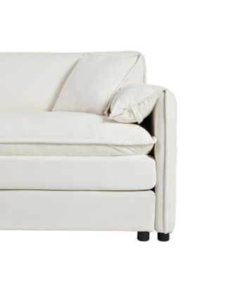 Streamdale Oversized Cloud Sectional Sofa Sleeper w/ Ottomans & Pillows - Beige