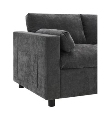 Chenille Modular Sectional Sofa with Ottoman