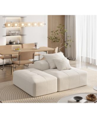 Modern Chenille Modular Sectional Sofa with Pillows