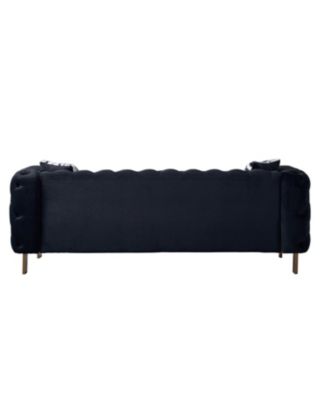 + 84.25"W + Velvet + Tufted + Sofa