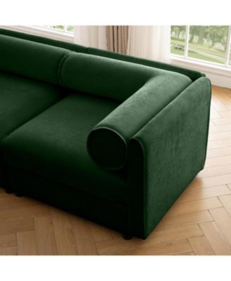 Green Chenille 2-Seater Sofa with Storage
