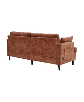 Streamdale Modern Chenille 2-Seater Sofa w/ LED, USB & Storage