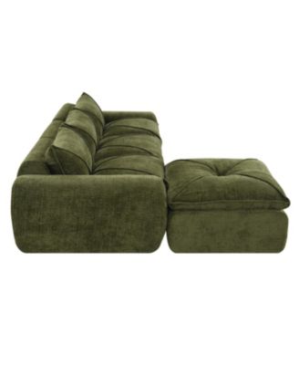 116" Fully Compressed Sofa, High Density Foam, No Assembly, Chenille