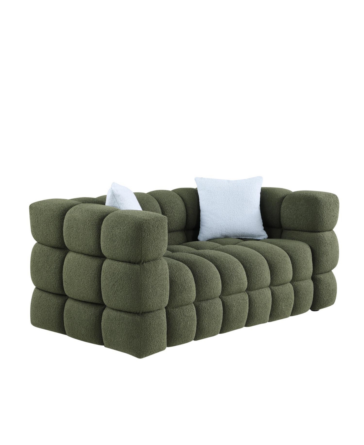 Streamdale Furniture Olive Green Boucle 2-Seater Sofa