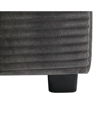 Streamdale Corduroy Chaise Lounge Sofa w/ Ottoman, Storage & Cupholders