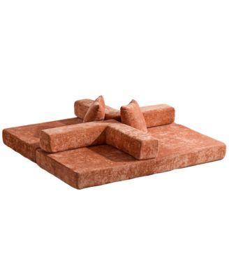  Convertible Floor Sofa Bed with Pillow & Armrest